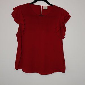 Aritzia Sunday Best O'Hara Flutter Sleeve Top Red Sz L